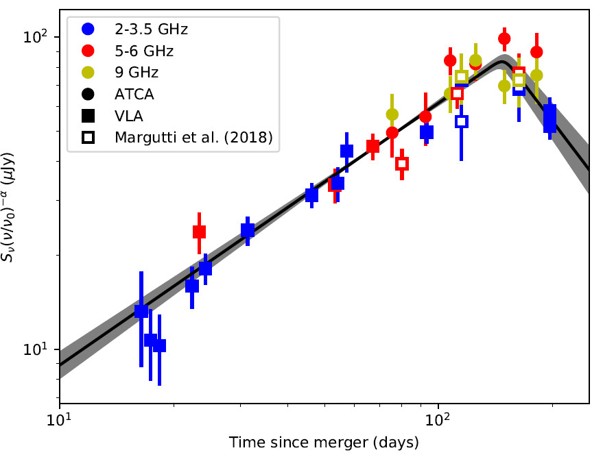GW170817 radio light curve turnover